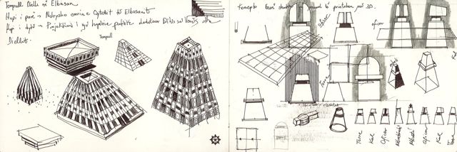 pyramids and figures