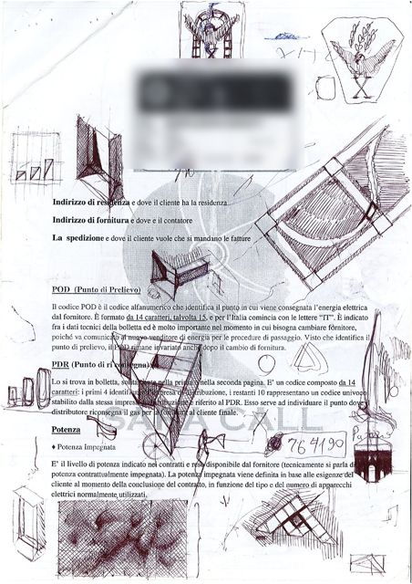 Zeichnungen auf Papierkram