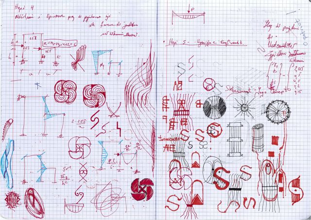 signs on squared paper