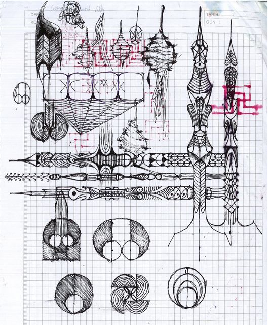 signs on squared paper