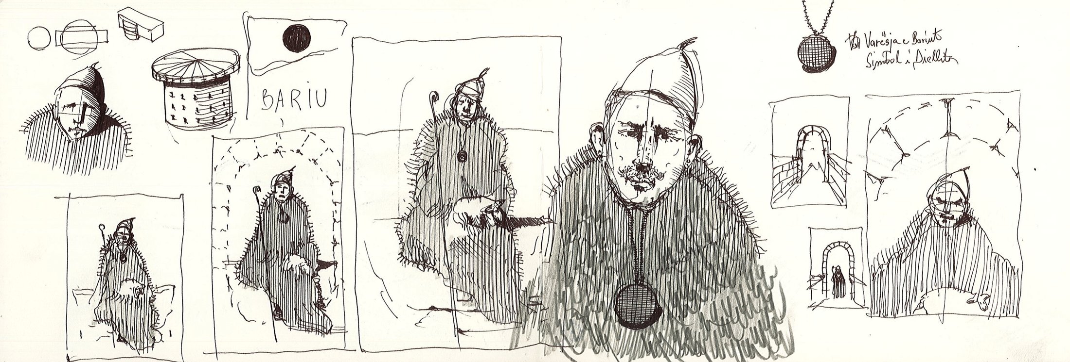 pyramids and figures, sheet 2