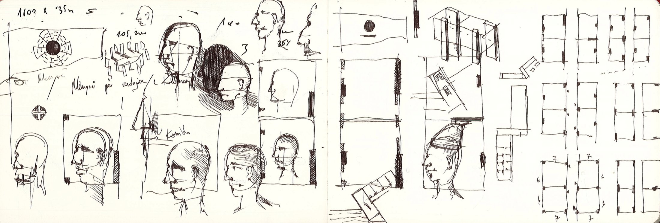 pyramids and figures, sheet 5