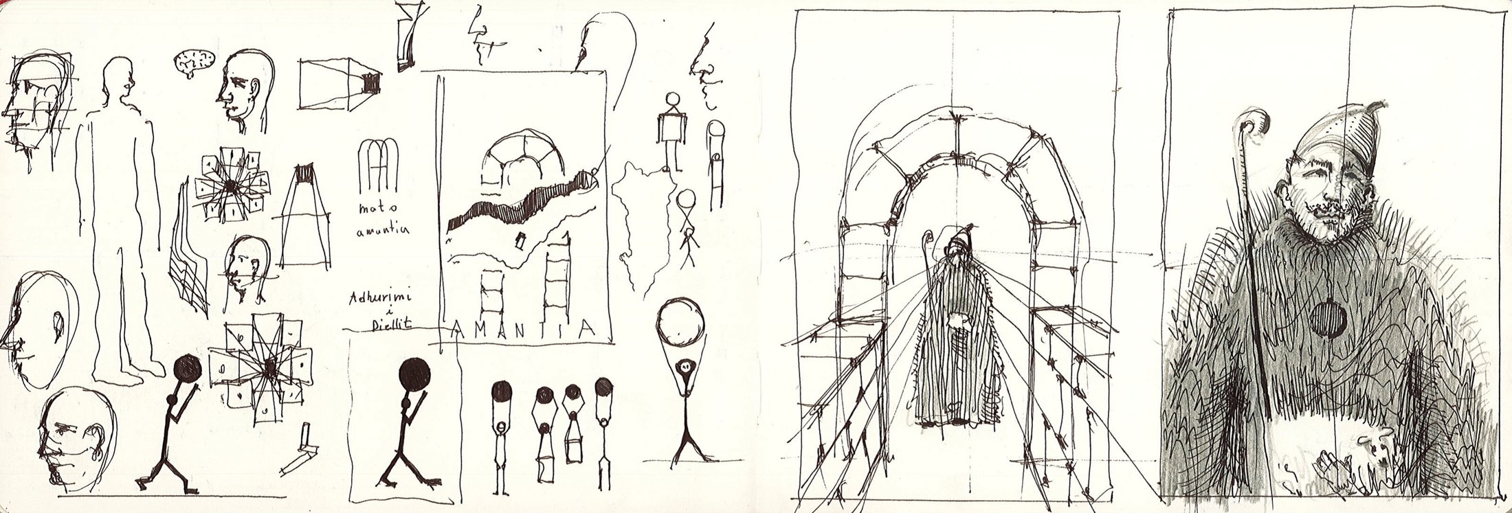pyramids and figures, sheet 6
