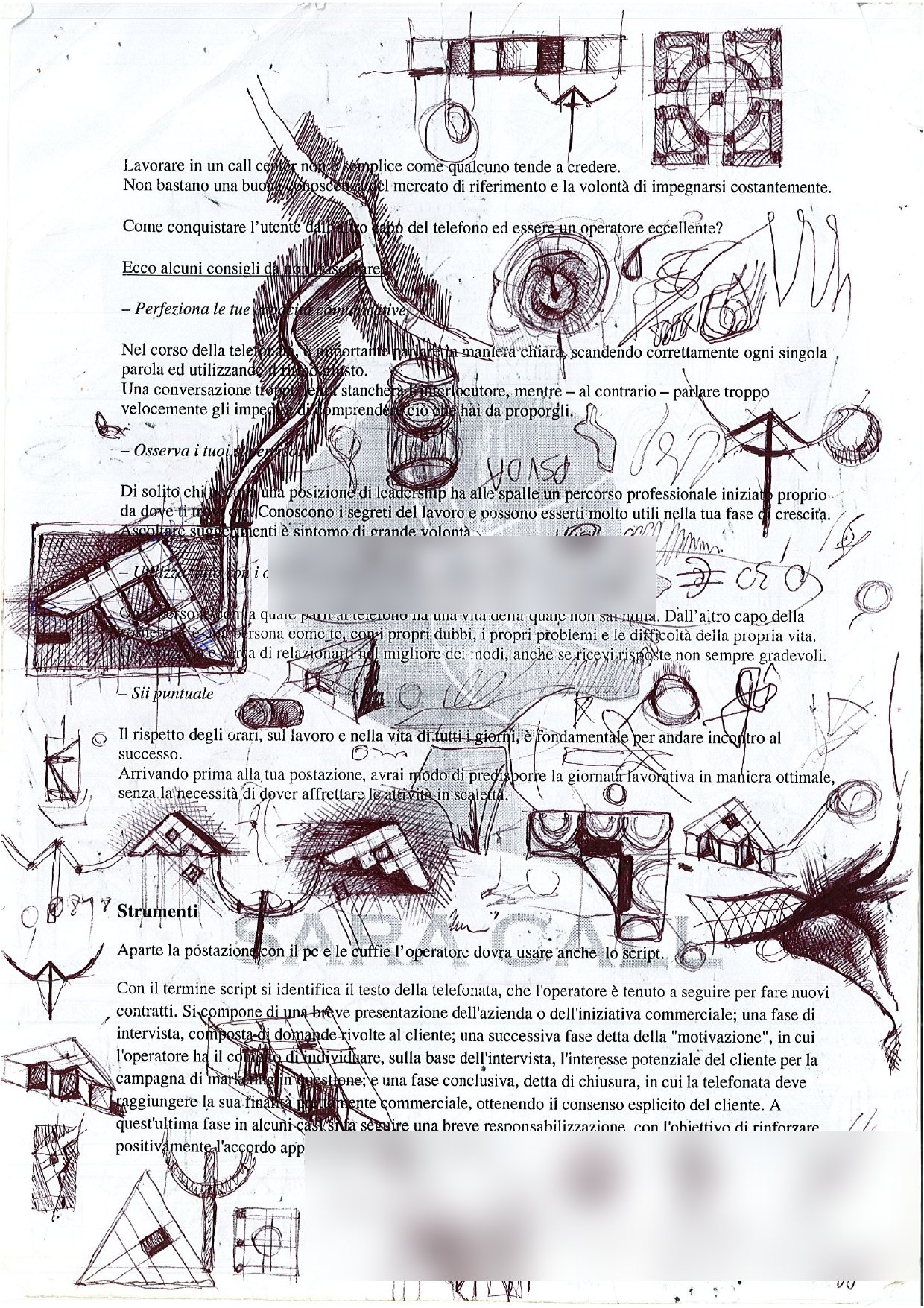disegni sulle scartoffie, foglio 7