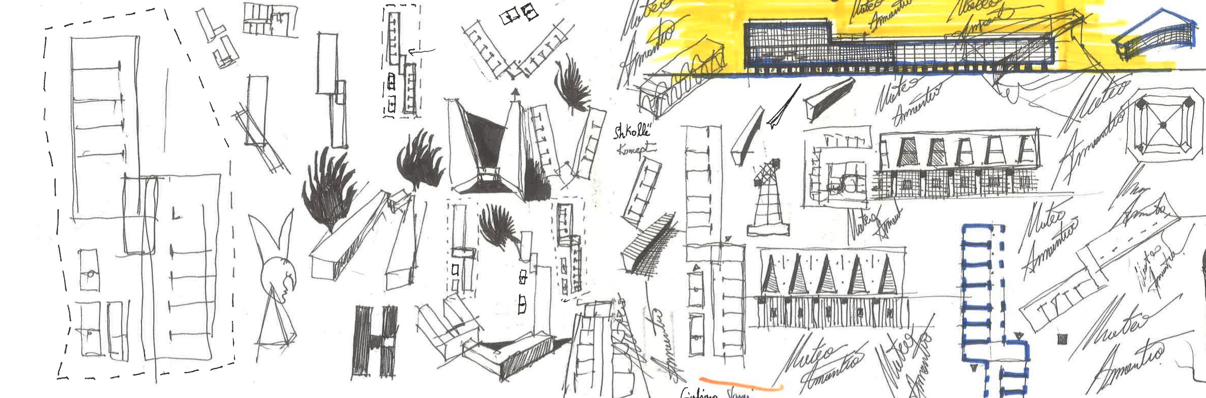 red notebook: a yellow façade among signatures